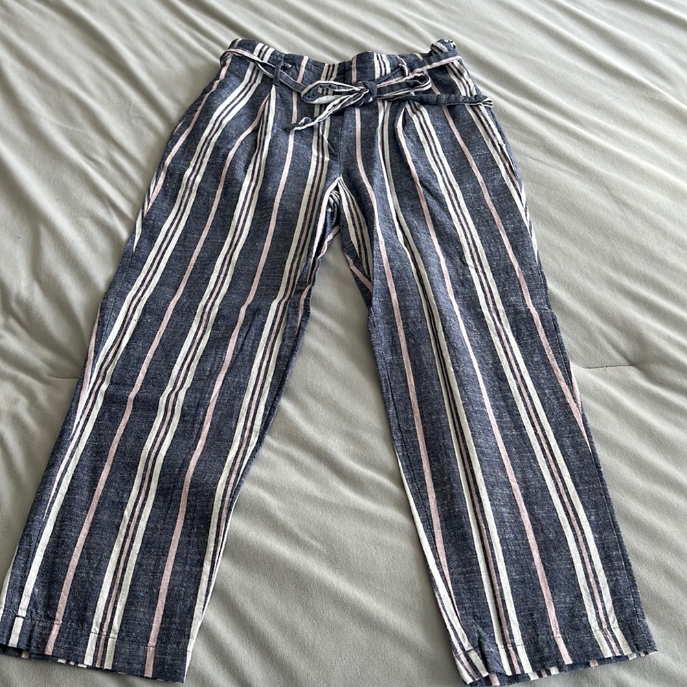 Day to day linens striped ankle pants
